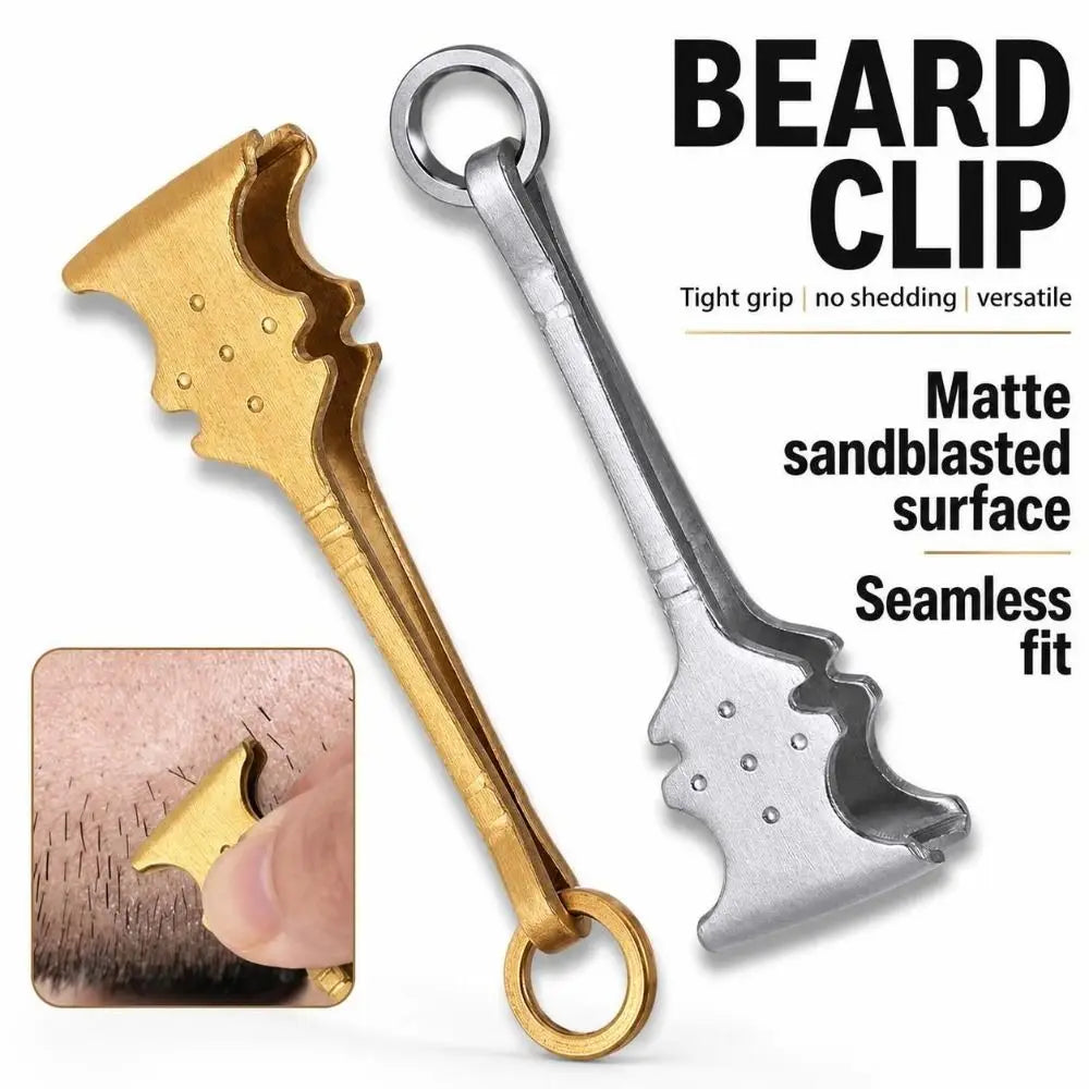 Stainless Steel Beard Hair Clip – Anti-Slip Mustache Grooming
