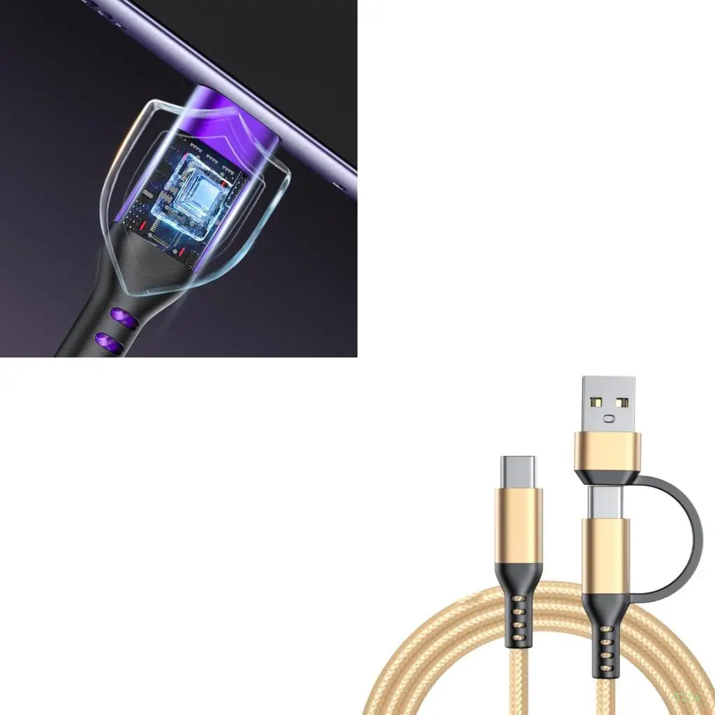 USB-A to USB-C 60W Fast Charging Cable – 1m Nylon Braided