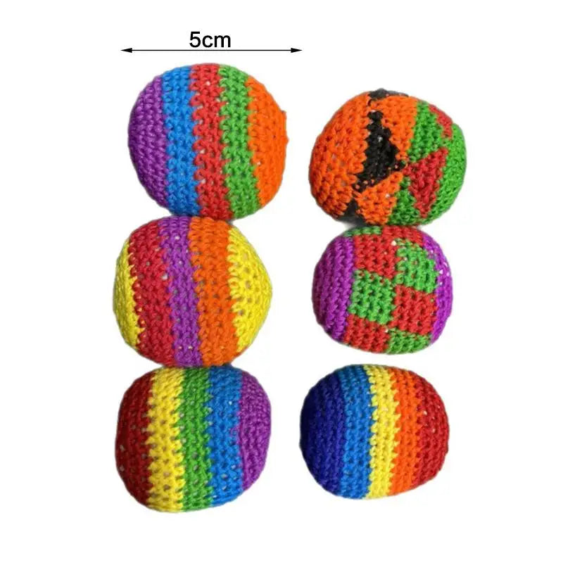 Handmade Plush Footbag Juggling Ball – Soft Hacky Sack Toy