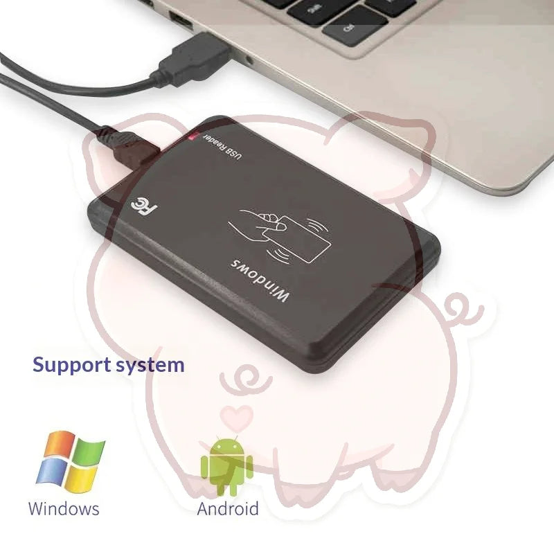 USB RFID Card Reader 125kHz & 13.56MHz – ID Card Scanner
