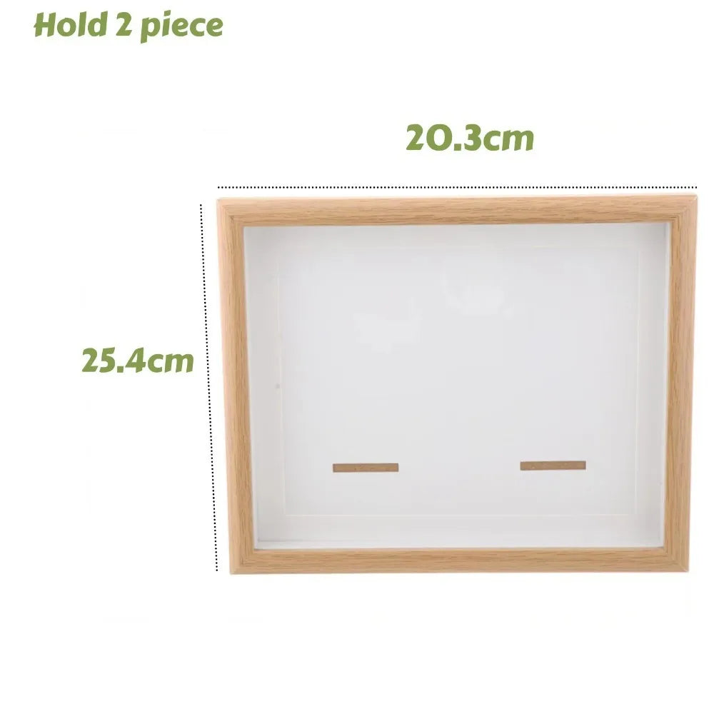 Wooden Photo Frame & Medal Display Case – Dust-Proof