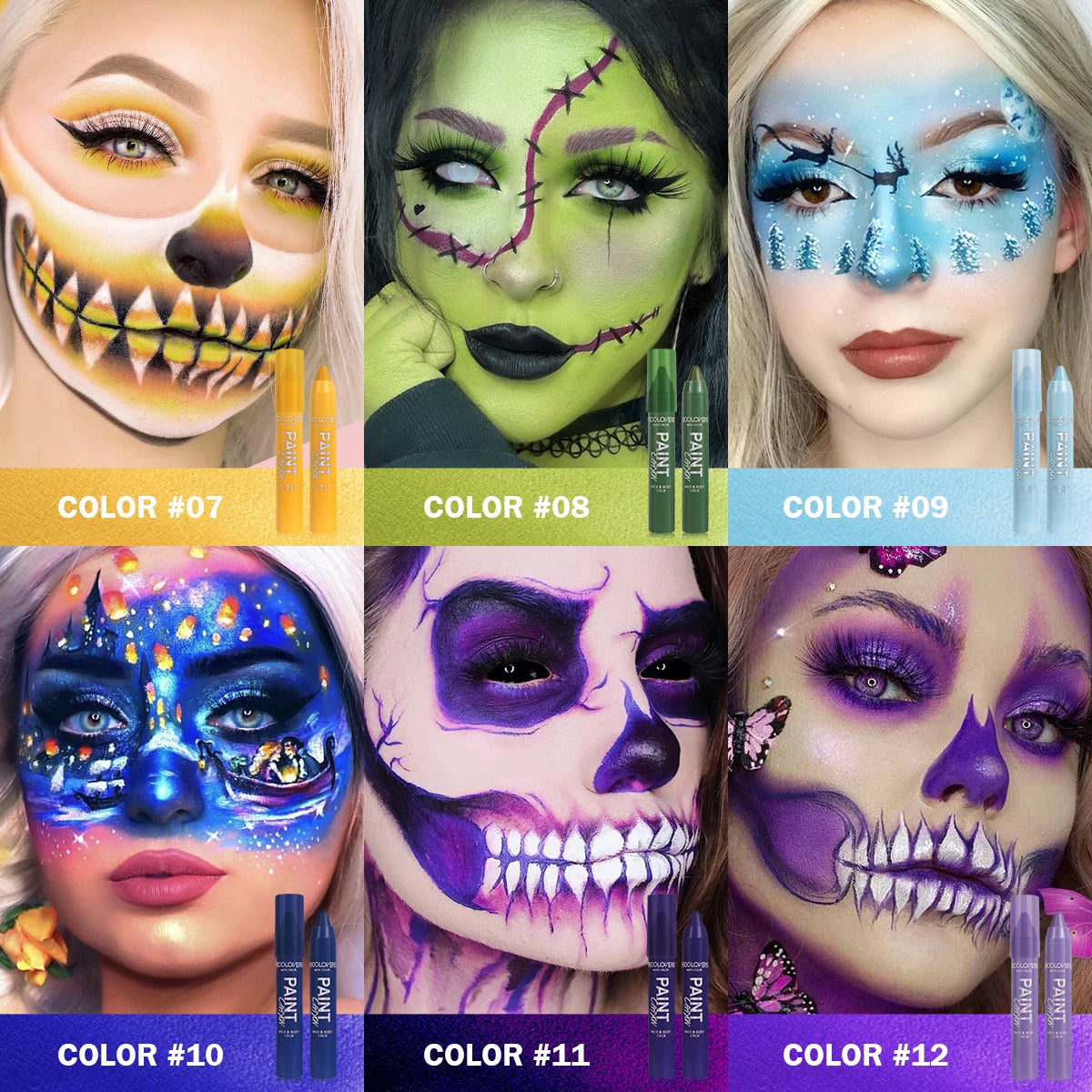 Party Face Paint Crayon – High-Pigment Halloween & Stage Makeup
