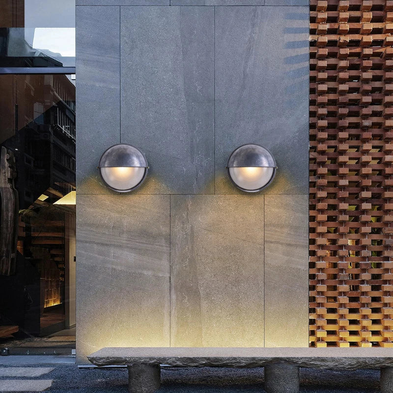 Retro Industrial LED Wall Sconce IP65 Waterproof E27 Glass