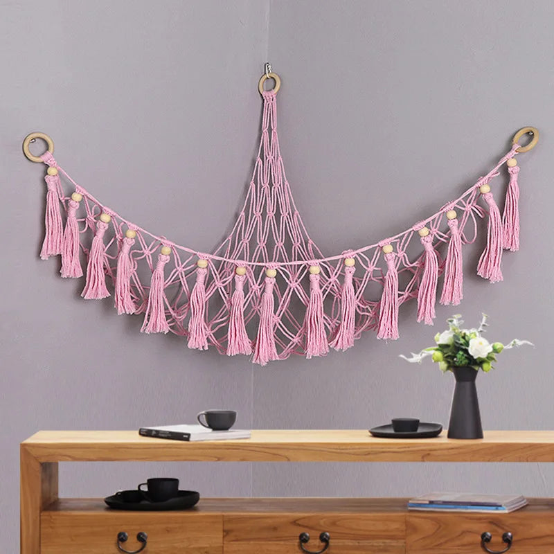 Triangle Wall Hanging Toy Net – Kids Room Storage Hammock