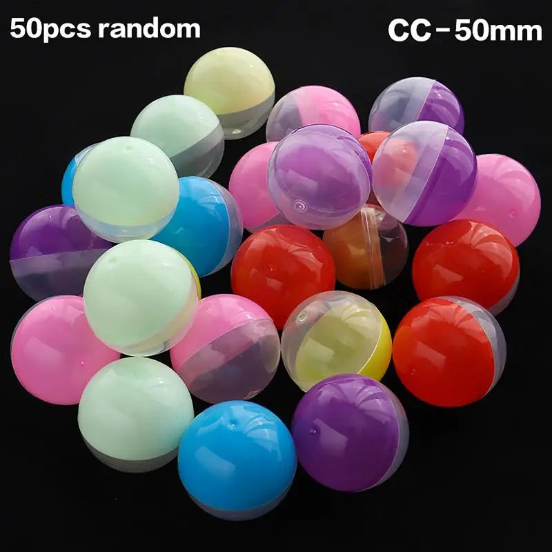 50-Pack Empty Plastic Capsule Balls 28–55mm | DIY Toy Containers