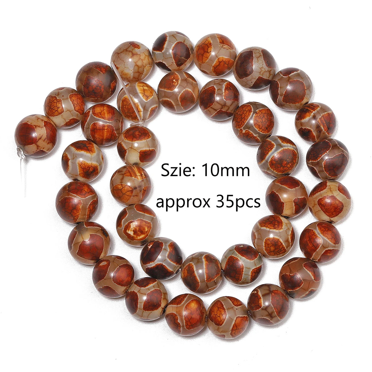 Tibetan Dzi Agate Natural Stone Round Beads | DIY Jewelry