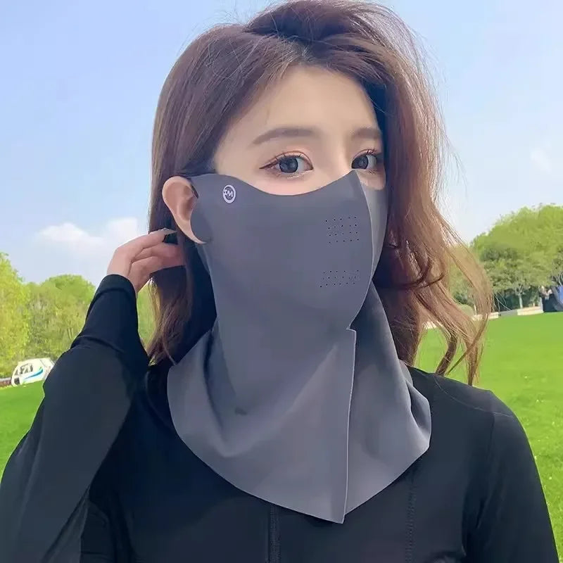 Women's Ice Silk Face Mask & Neck Scarf – UPF50+ UV Protection