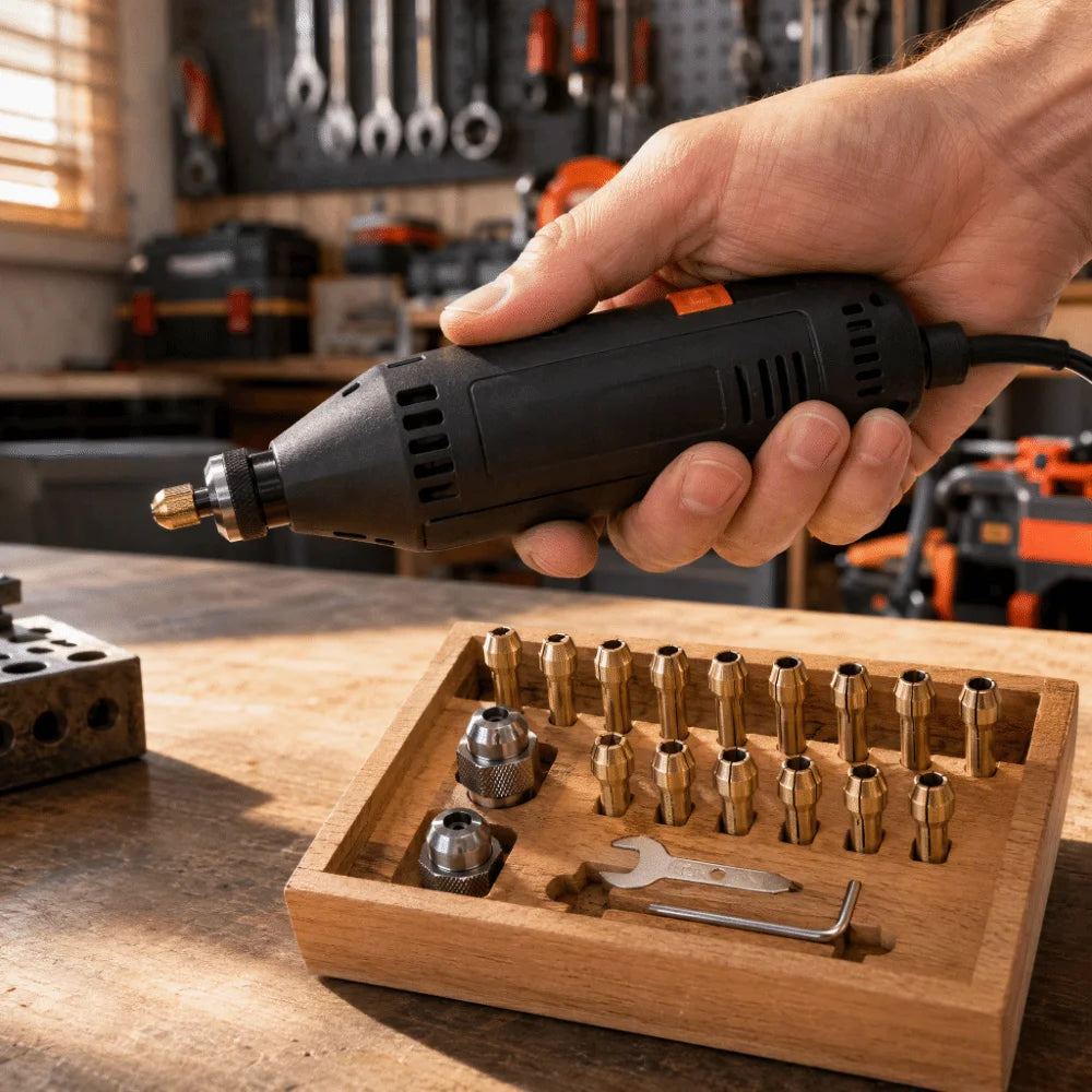 16-Piece Rotary Tool Chuck Set | Keyless Quick-Change 0.8–3mm