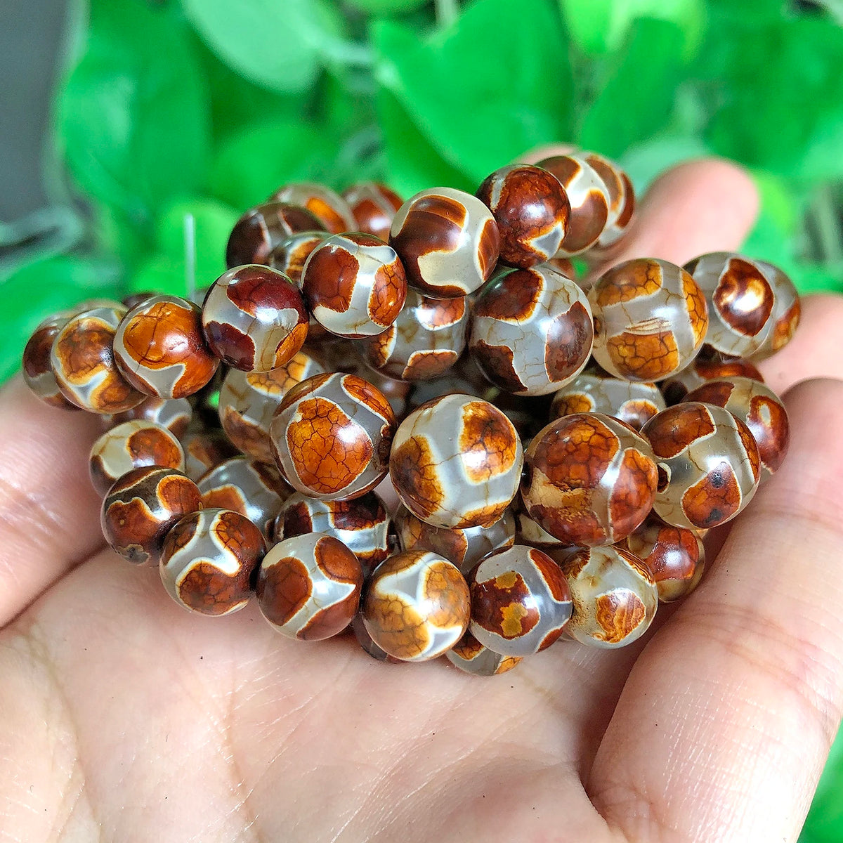 Tibetan Dzi Agate Natural Stone Round Beads – DIY Jewelry