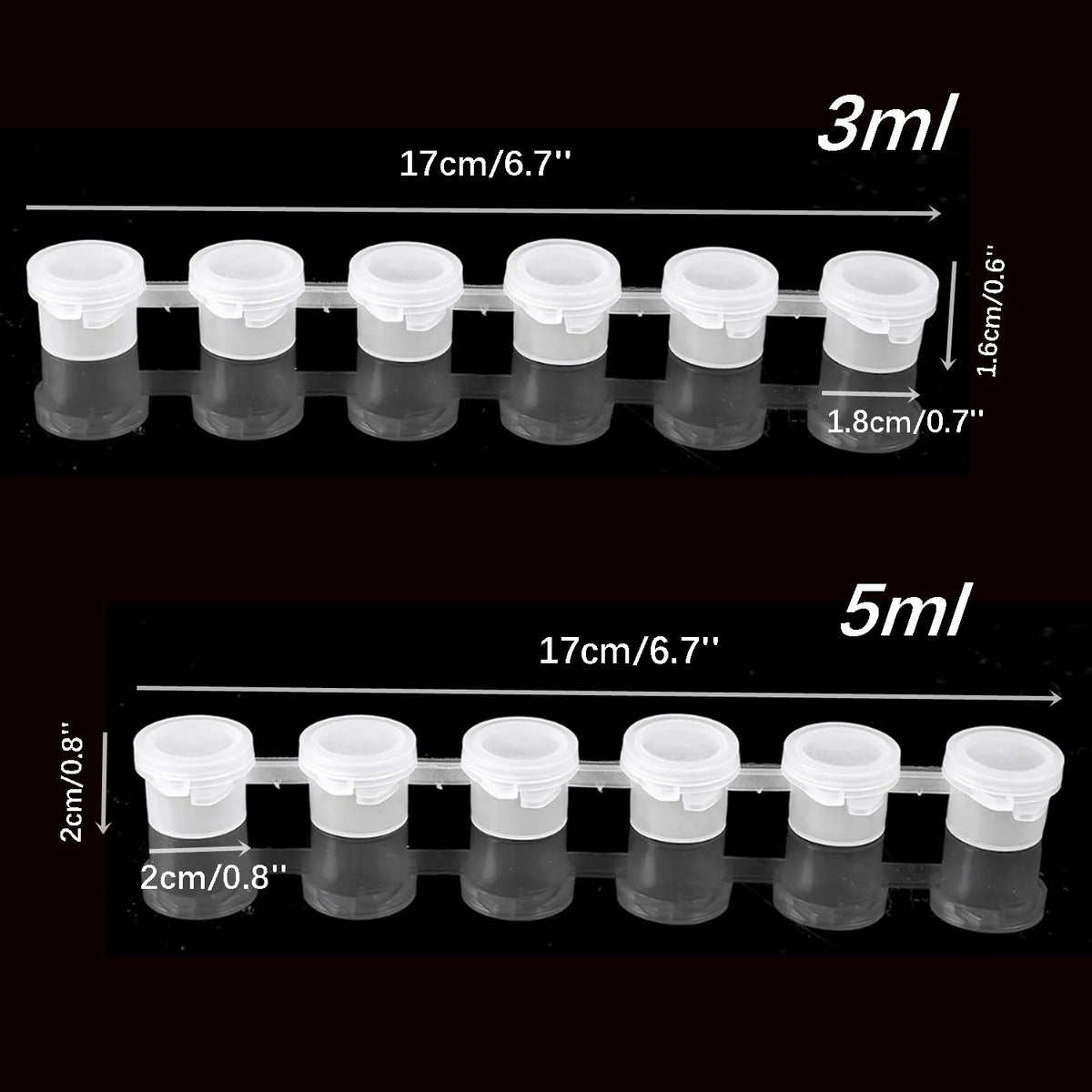 Empty Mini Paint Pod Strips – 10 Strips, 60 Pots Storage