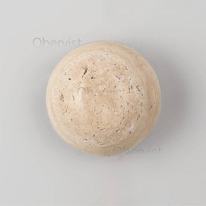 Travertine Stone LED Wall Sconce – Wabi Sabi Natural Light