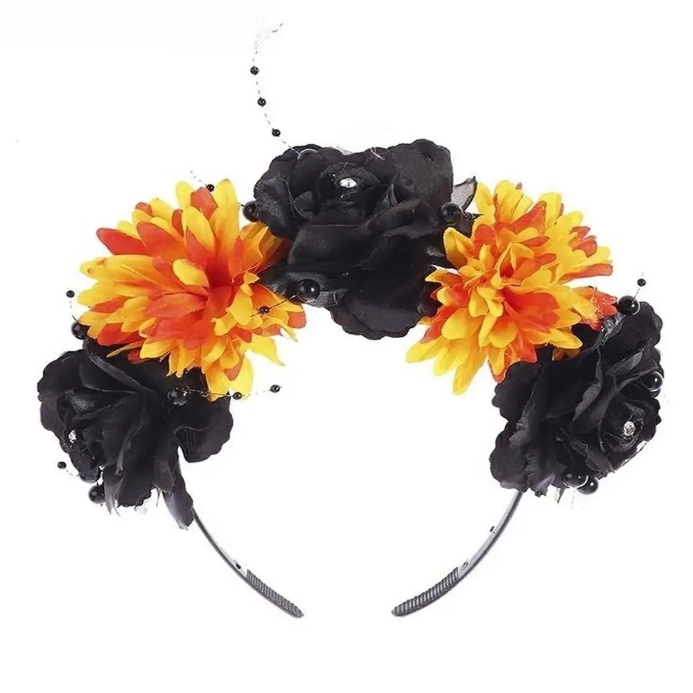 Spider Skull Halloween Flower Crown Headband – Women
