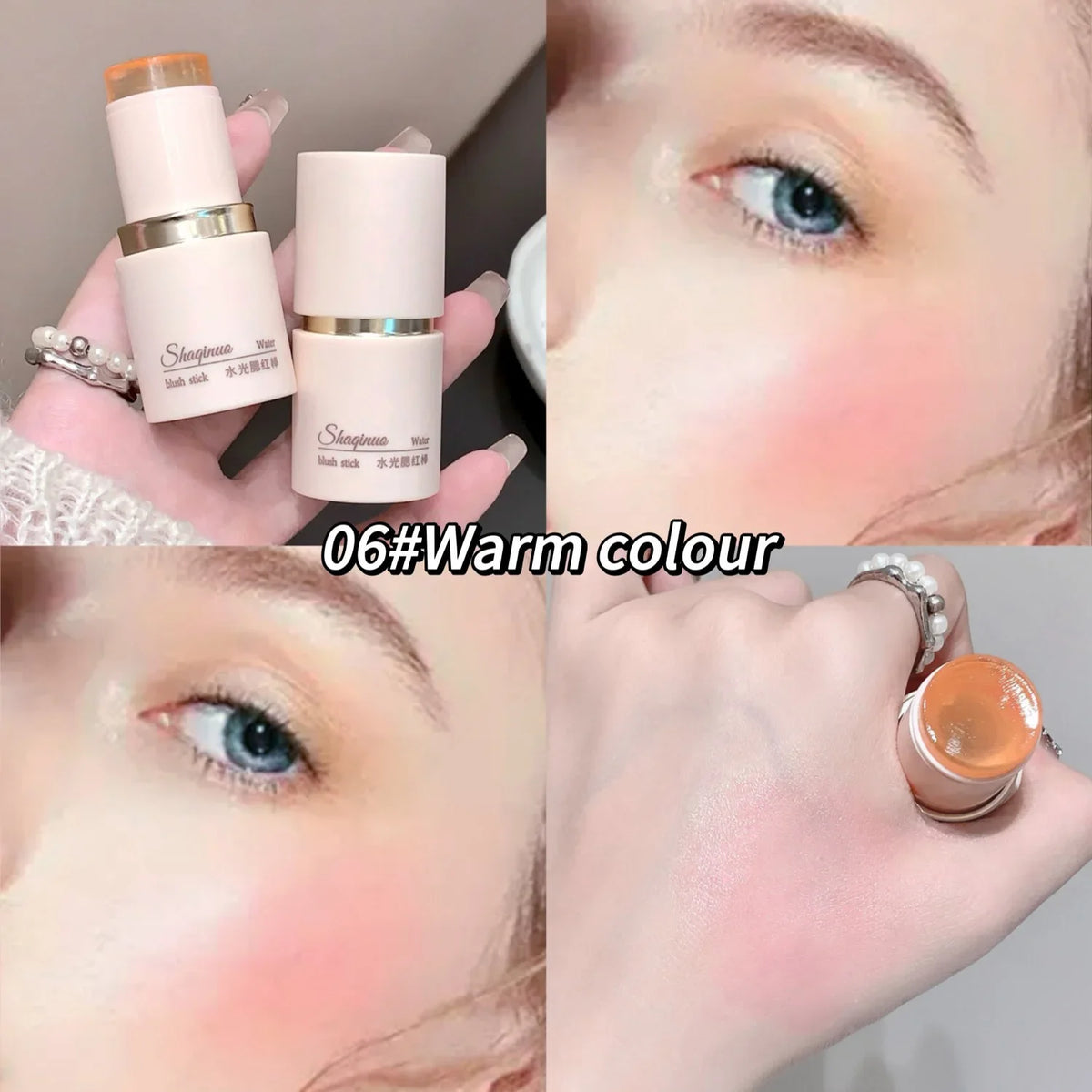 SHAQINUO Cream Blush Stick – Watery Glow Korean-Style Cheek Tint