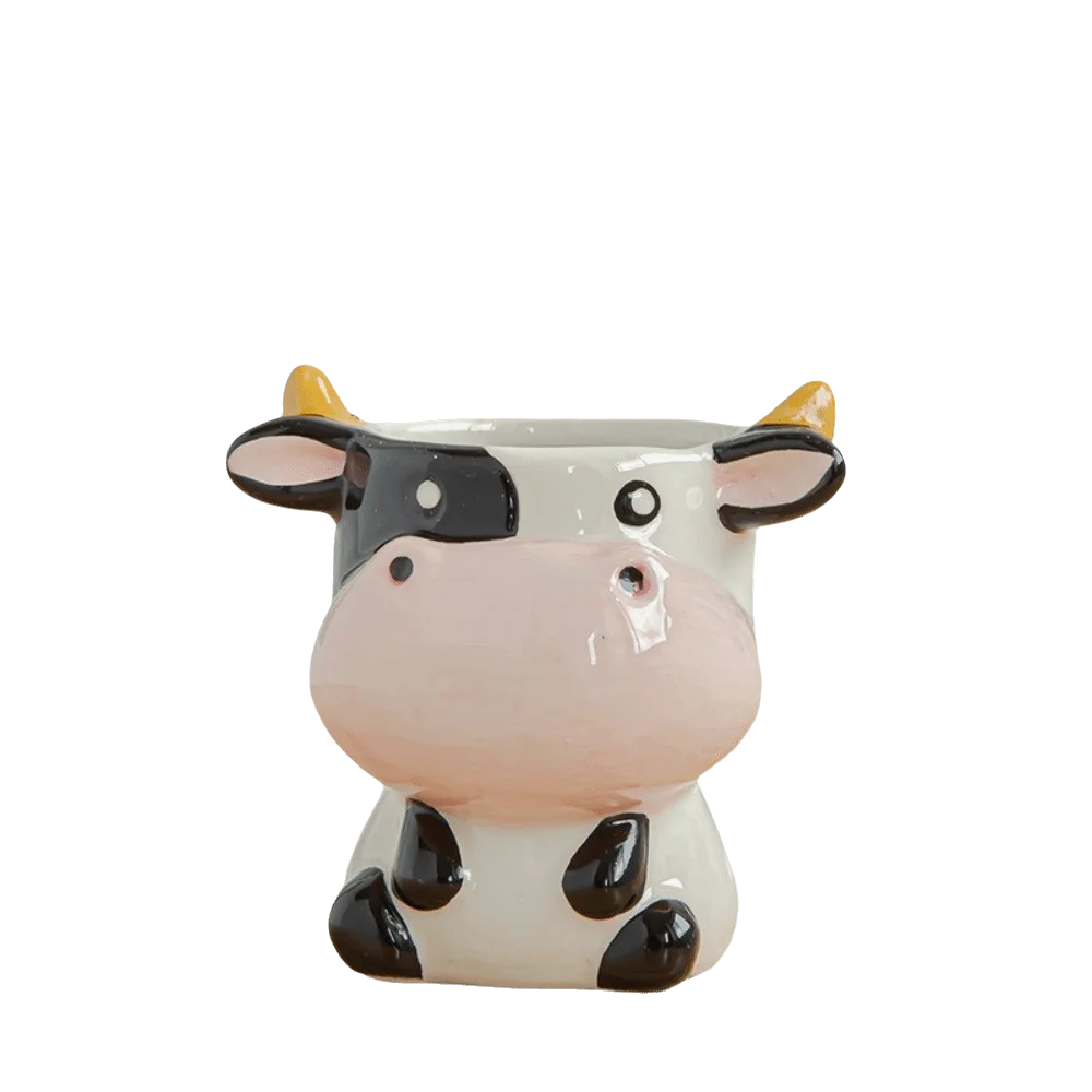 Cartoon Elephant Ceramic Succulent Planter with Drainage Hole