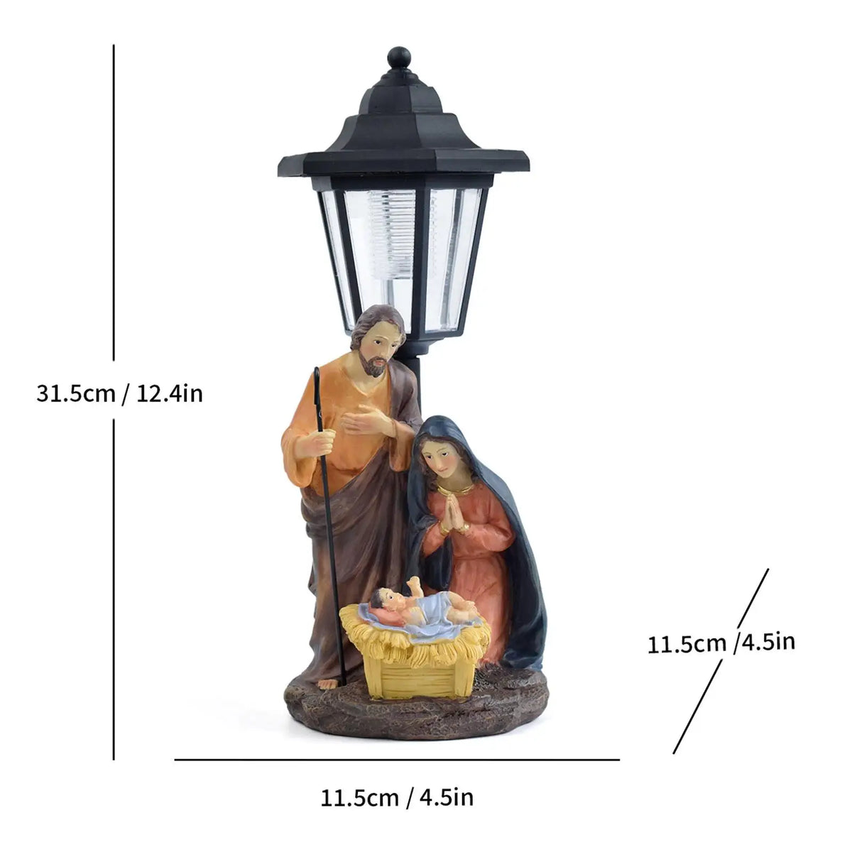 Nativity Scene Solar Light Statue – Waterproof Resin Garden Décor