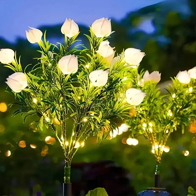 Solar LED Flower Garden Stake Lights – IP65 Waterproof Outdoor