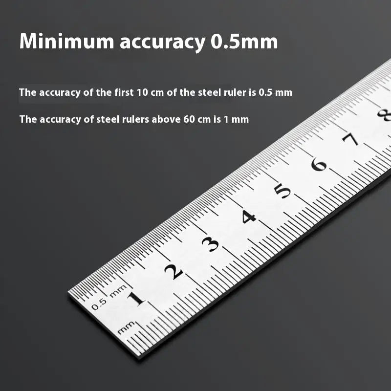 Satin Chrome Stainless Steel Machinist Ruler – MM Scale
