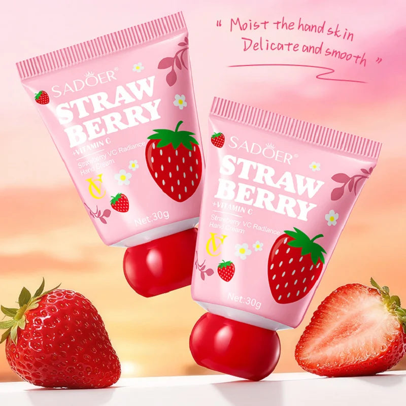 Strawberry Vitamin C Hand Cream 30g – Brightening Moisturizer