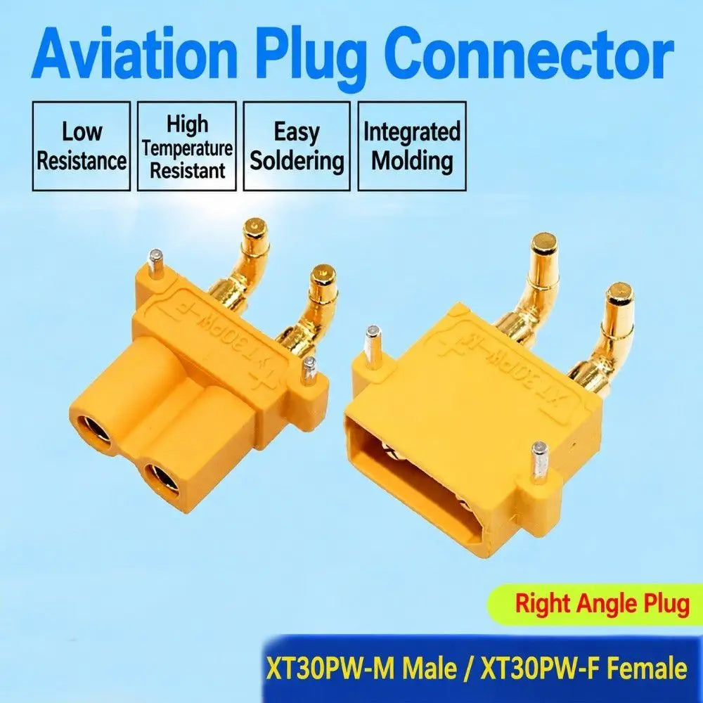 XT30PW Gold-Plated PCB Mount Power Connector – RC & LiPo