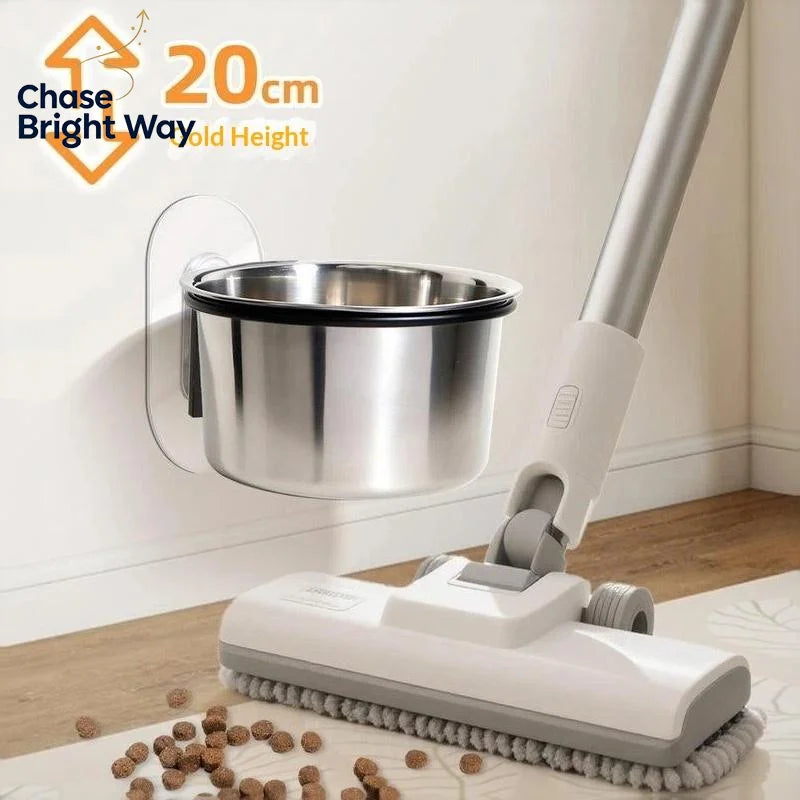 Wall Mounted Pet Bowl – No-Drill Stainless Steel Feeder