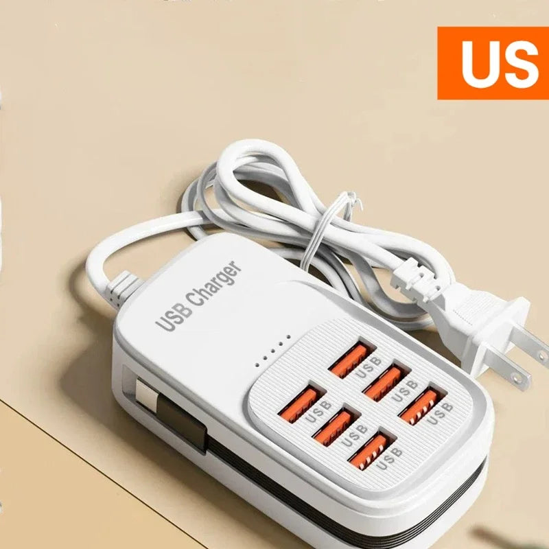 6-in-1 Desktop Charging Station | 3 PD USB-C & 3 USB-A Fast