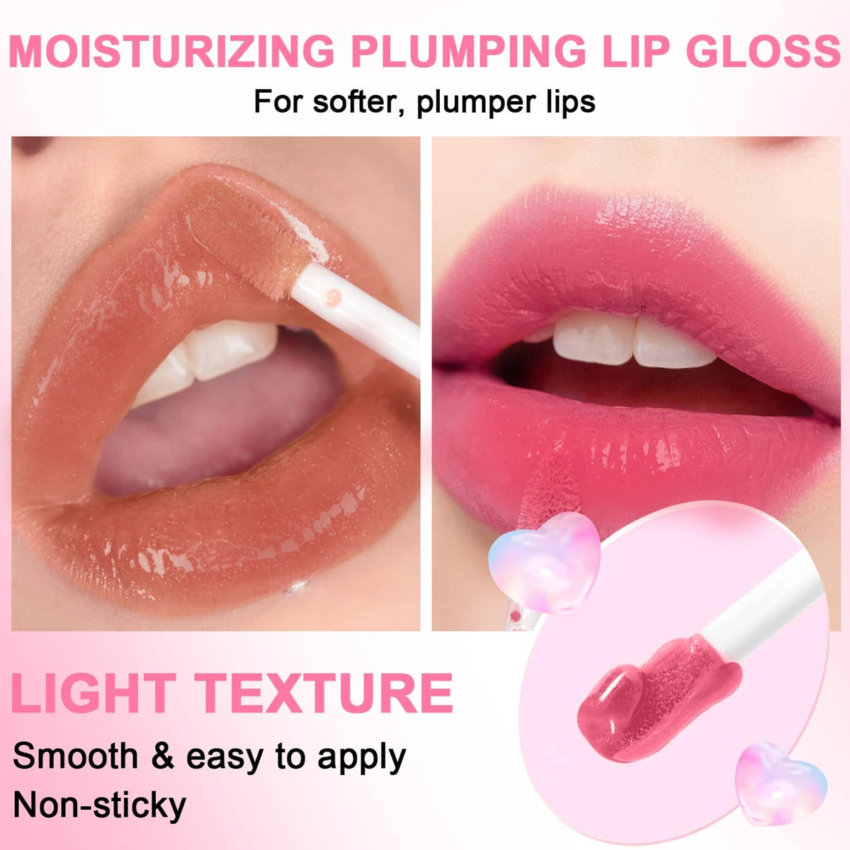 ZaiDoc Heart Lip Gloss Set – 8 Colors, Moisturizing & Shine