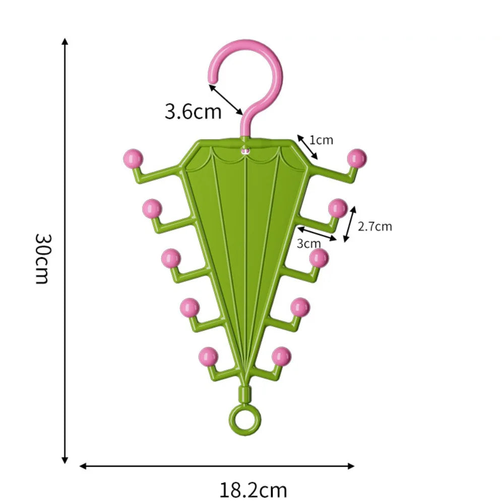 Wall Mounted V-Shape Hat Rack – 12 Rotatable Double-Sided Hooks
