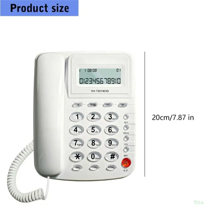 T21A Big Button Corded Landline Phone with Caller ID Display