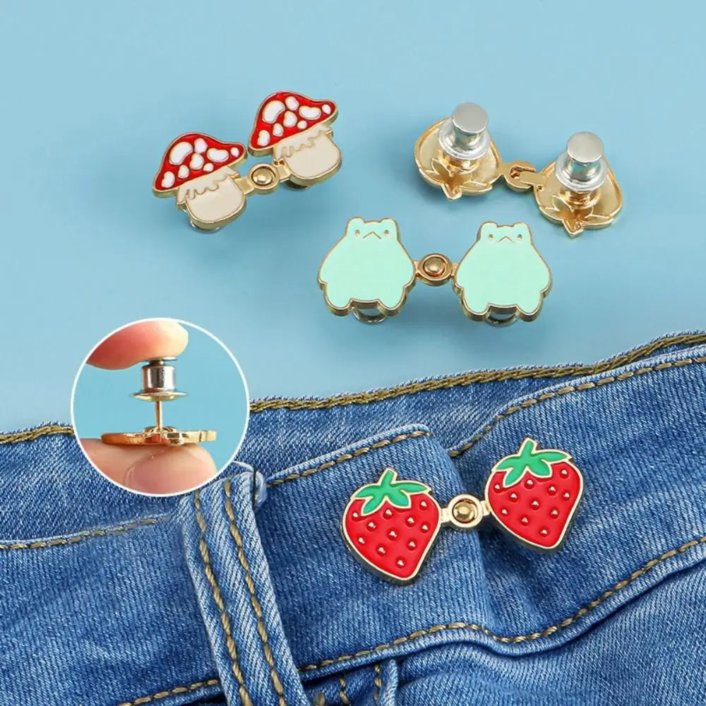 3-Pack No-Sew Jeans Button Repair Kit – Cute Metal Shank Buttons