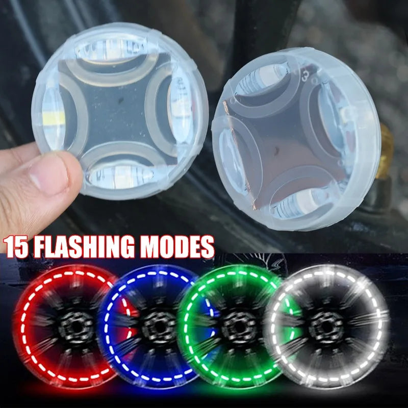 Solar LED Tire Valve Light – 15 Flash Modes & Motion Sensor