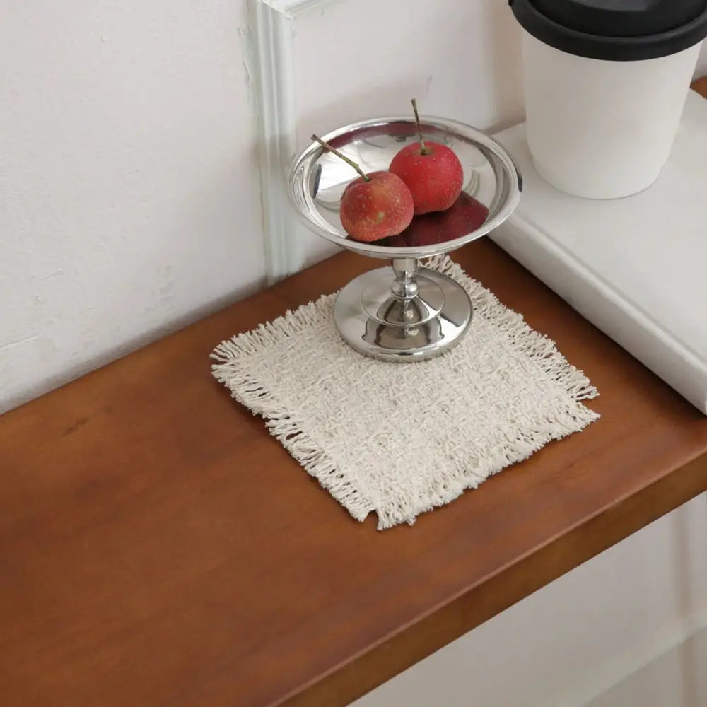 Beige Cotton Square Placemat – Table Mat & Photo Prop