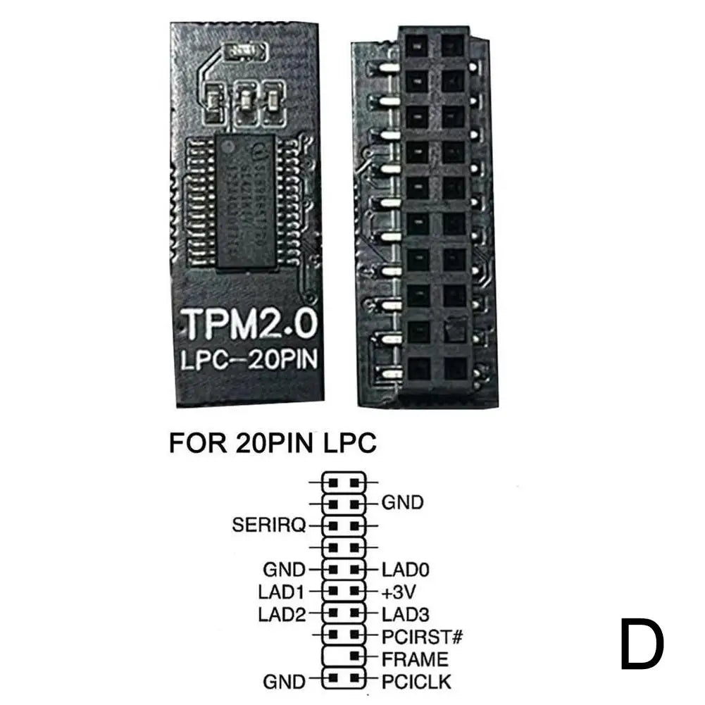 TPM 2.0 Security Module 12/14/18/20-Pin LPC – ASUS MSI GIGABYTE