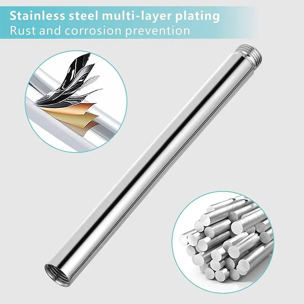 Stainless Steel Shower Extension Rod – 30cm Round Tube