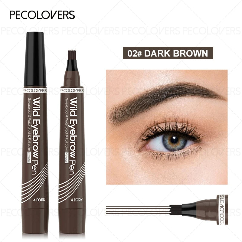 SAMMY 4-Head Waterproof Eyebrow Pen – Long-Lasting Brow Pencil