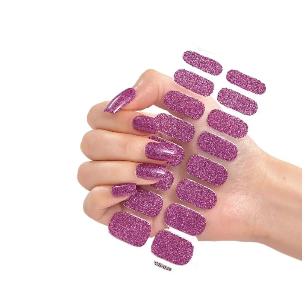 Glitter Gel Nail Stickers – 8 Sheets Sequin DIY Nail Art