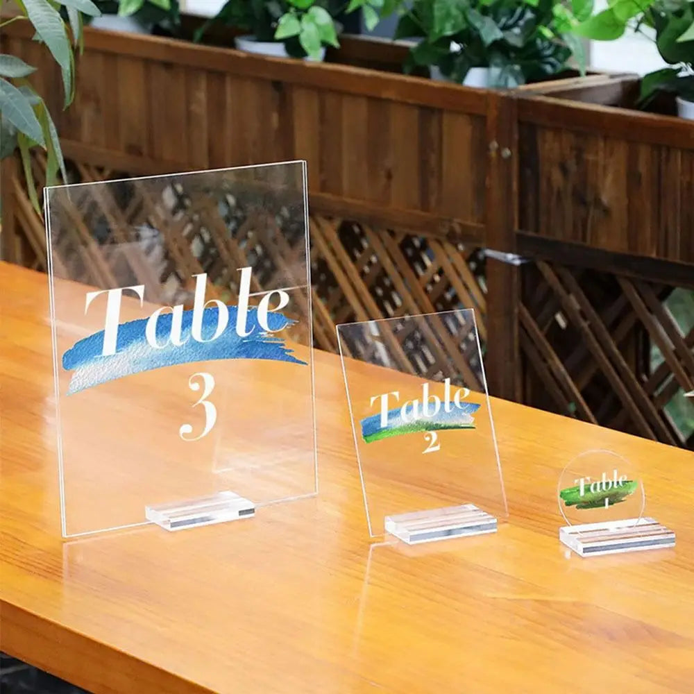 Clear Acrylic Place Card Holder – Table Sign & Photo Stand