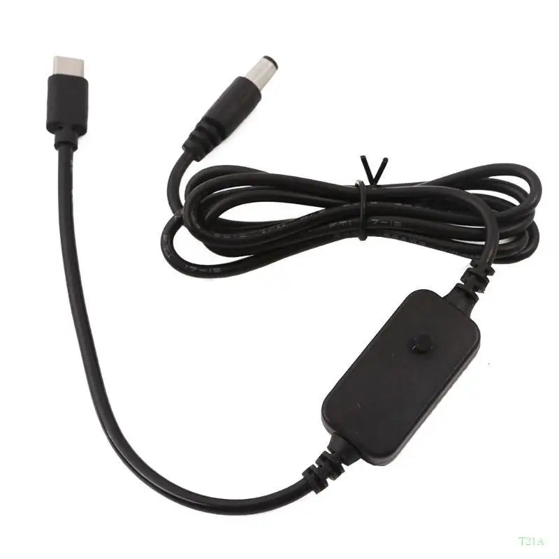 USB-C to 5.5x2.5mm Adjustable Voltage Cable | LED Display