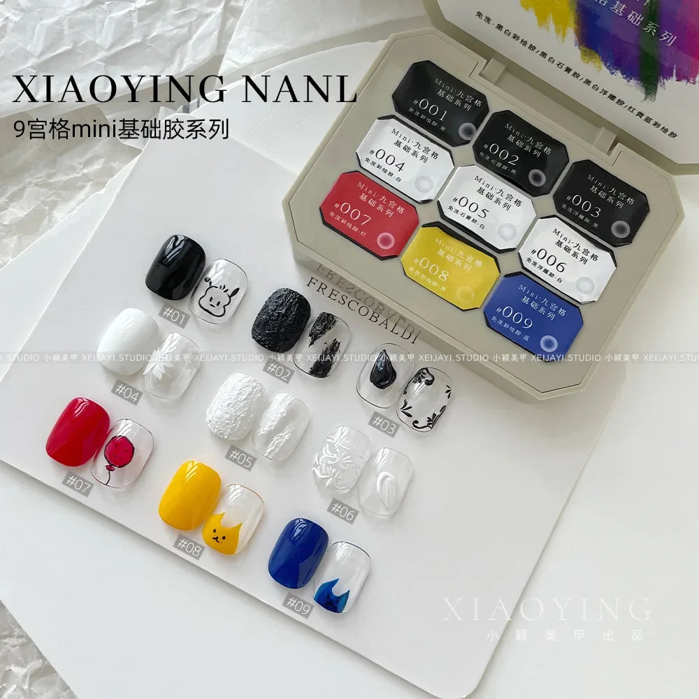 SAMMY 9-Color Chinese Style Nail Glitter Gel Palette