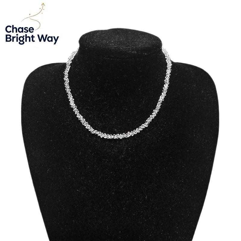 Crystal Beaded Choker Necklace – Faceted Glass Women's Jewelry