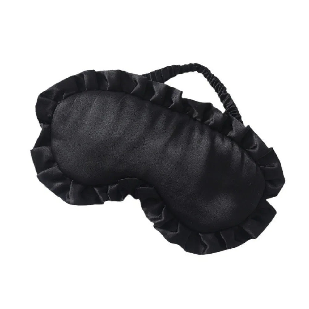 Silk Ruffle Sleep Eye Mask – Soft Breathable Light Blocking