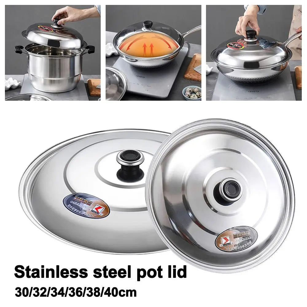 Universal 316 Stainless Steel Wok Pot Lid 30–42cm