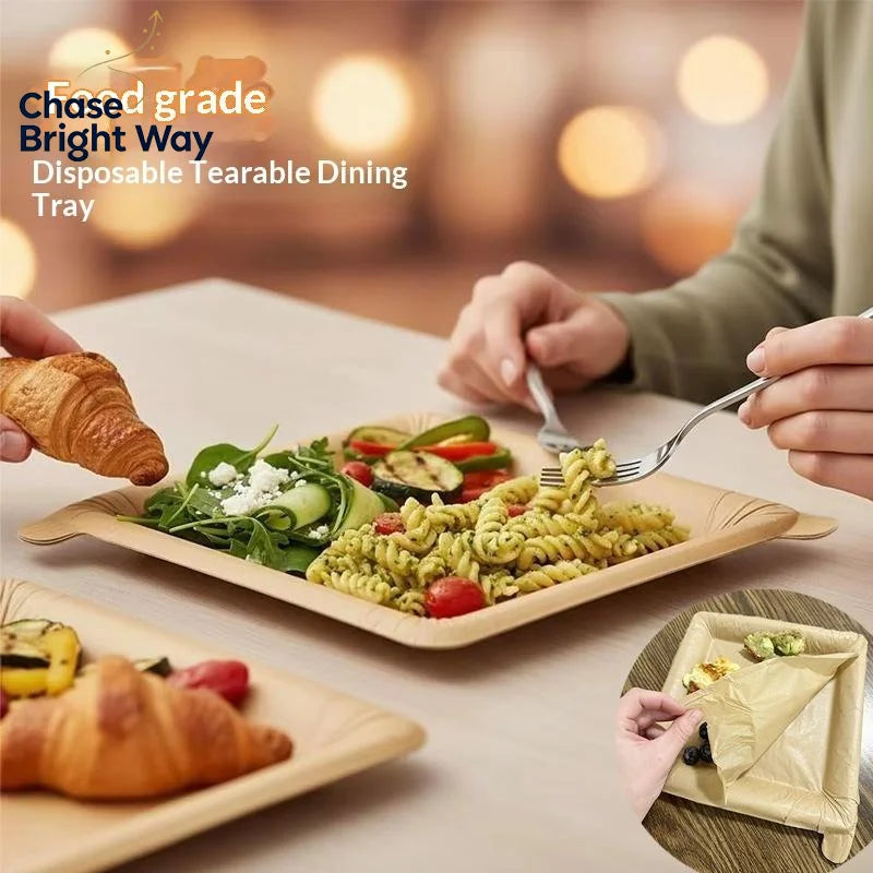 Disposable Kraft Paper Plates 20-Pack | BPA-Free, Oil & Water Resistant