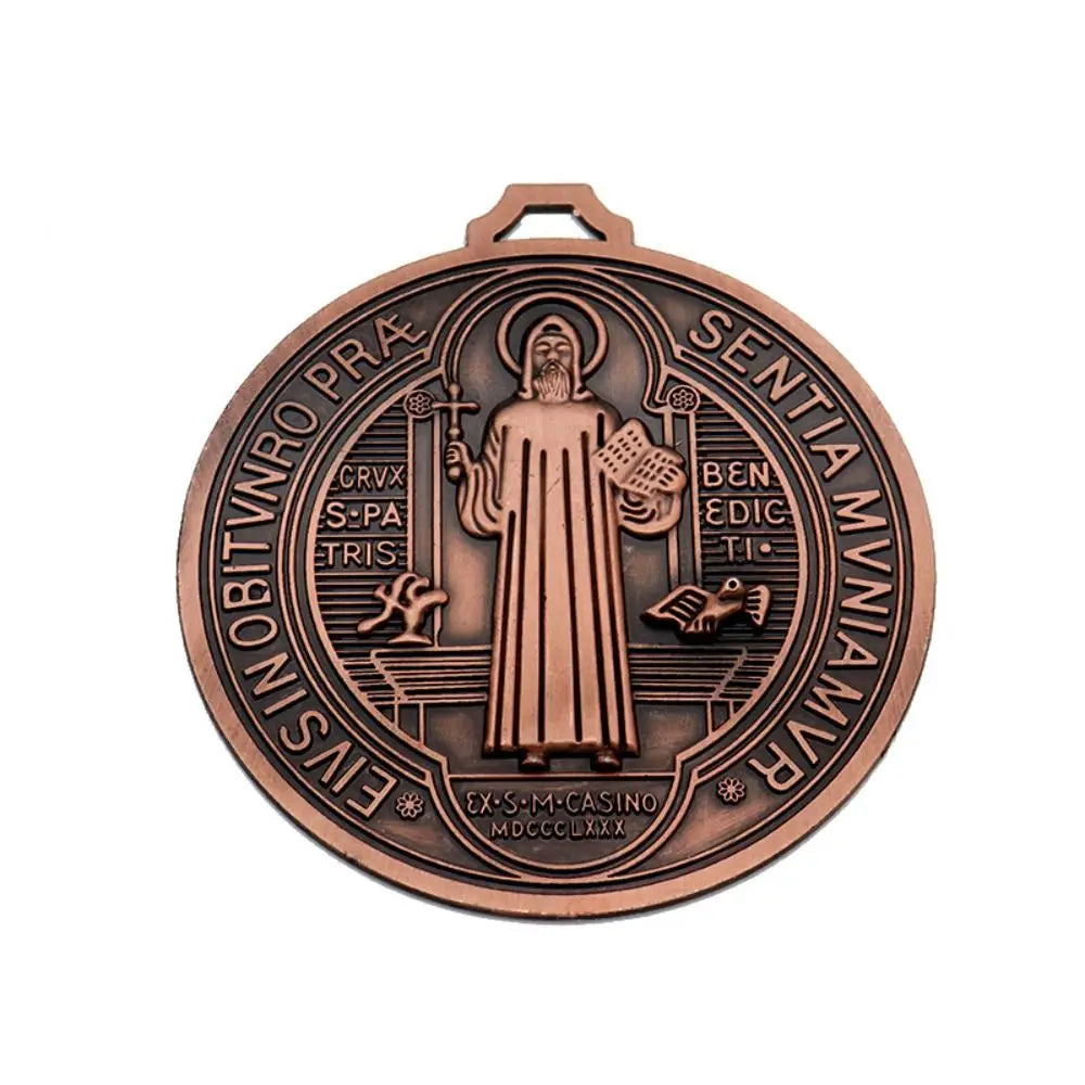 Extra Large Saint Benedict Medal 5-Inch Zinc Alloy Pendant