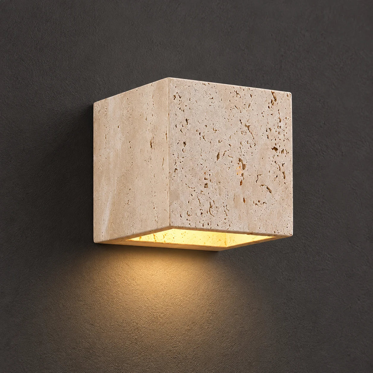 Square Natural Stone Outdoor Wall Sconce – IP65 LED Light