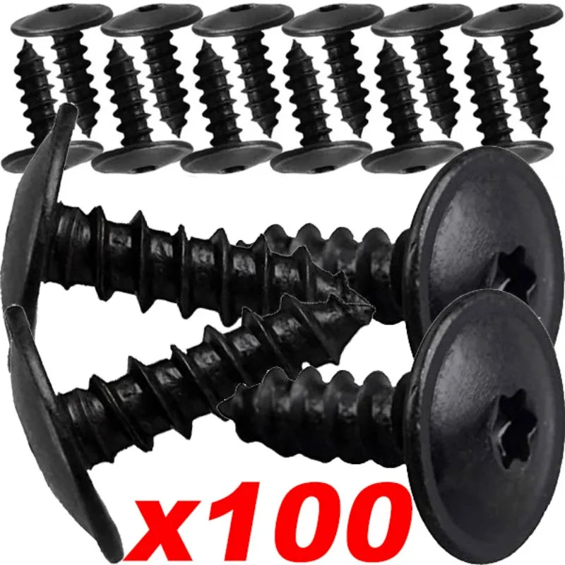 VW Self-Tapping Fastener Clips – Steel Screws 10/100 Pack