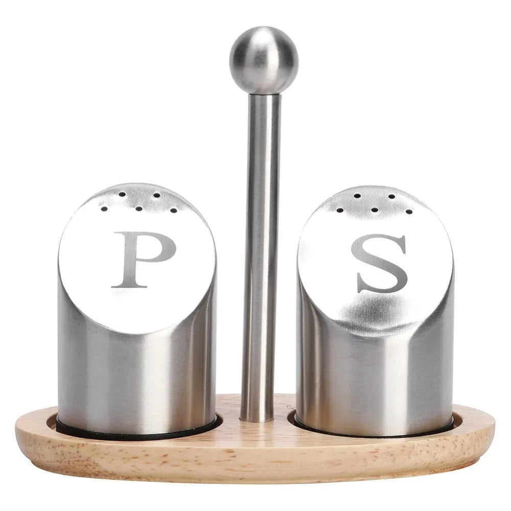 Stainless Steel Spice Jar Set 80ml – 2 Bottles & Holder