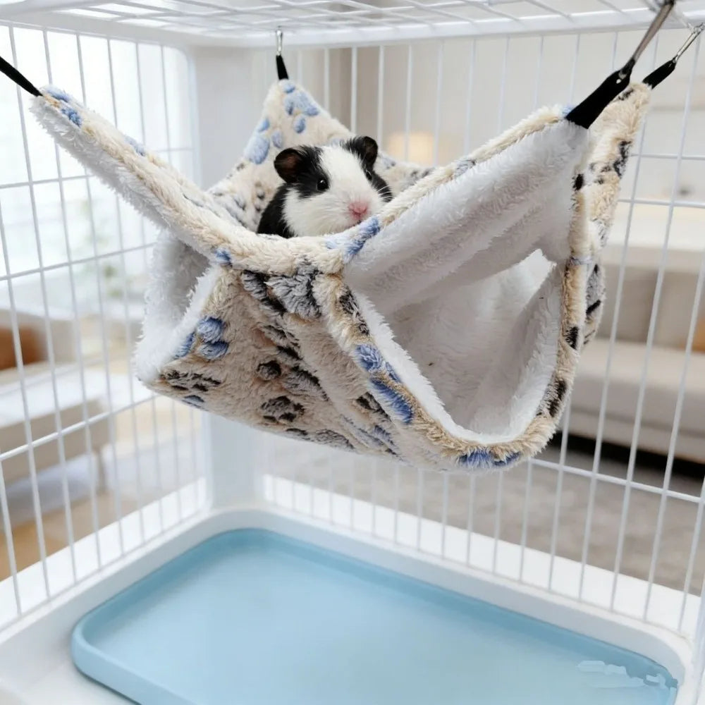 Hanging Pet Hammock – Double-Layer Fleece Nest for Small Animals