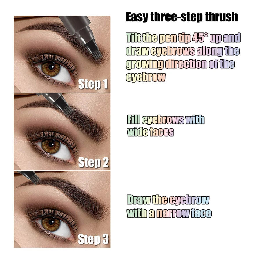 SUAKE Microblading Eyebrow Pen – Waterproof 4-Tip, 5 Colors