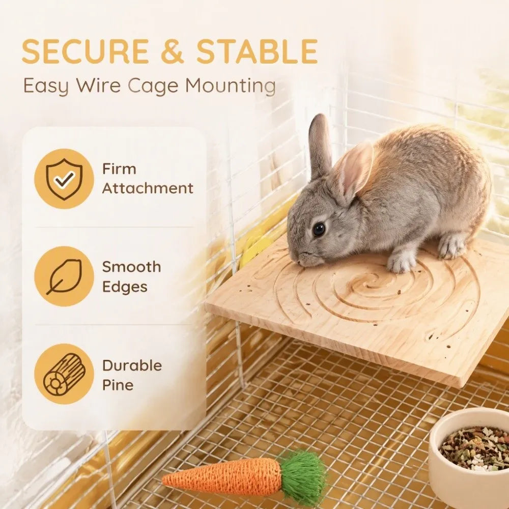 Wooden Pet Scratching Board – Spiral Groove Cage Accessory