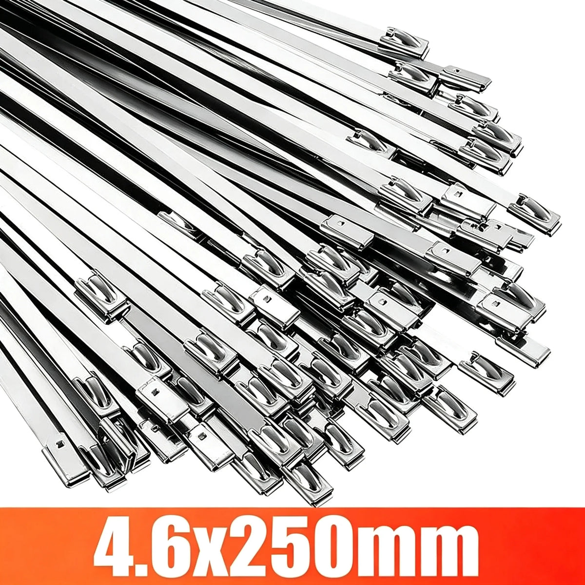 Heavy-Duty Stainless Steel Self-Locking Cable Ties | 20–60 Pack